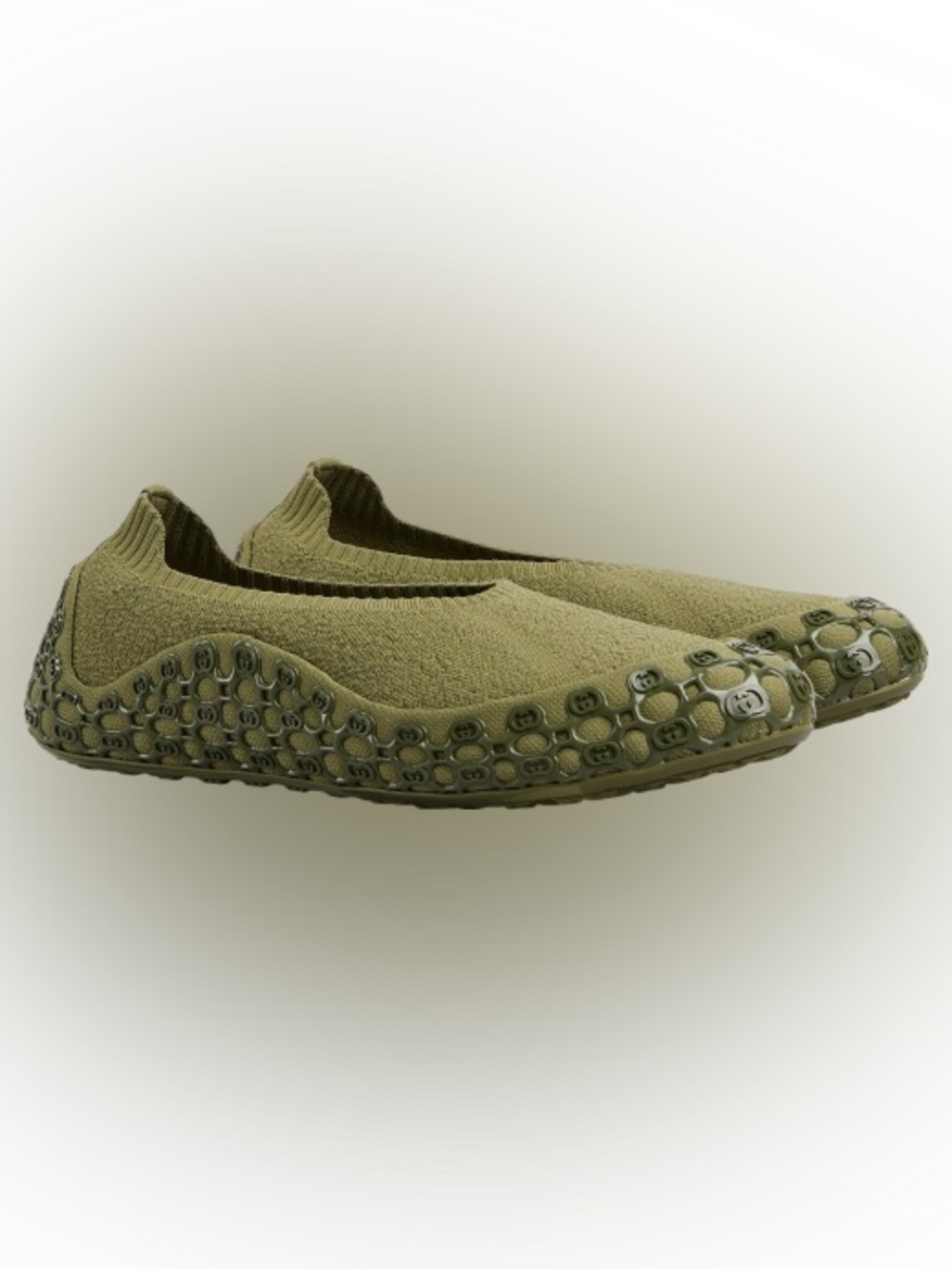 Gucci Khaki Green Slip-On Knit Sneakers NWT